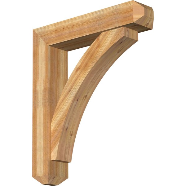 Ekena Millwork Thorton Craftsman Rough Sawn Bracket w/ Offset Brace, Western Red Cedar, 8"W x 38"D x 44"H BKT0806X38X44THR04RWR - main